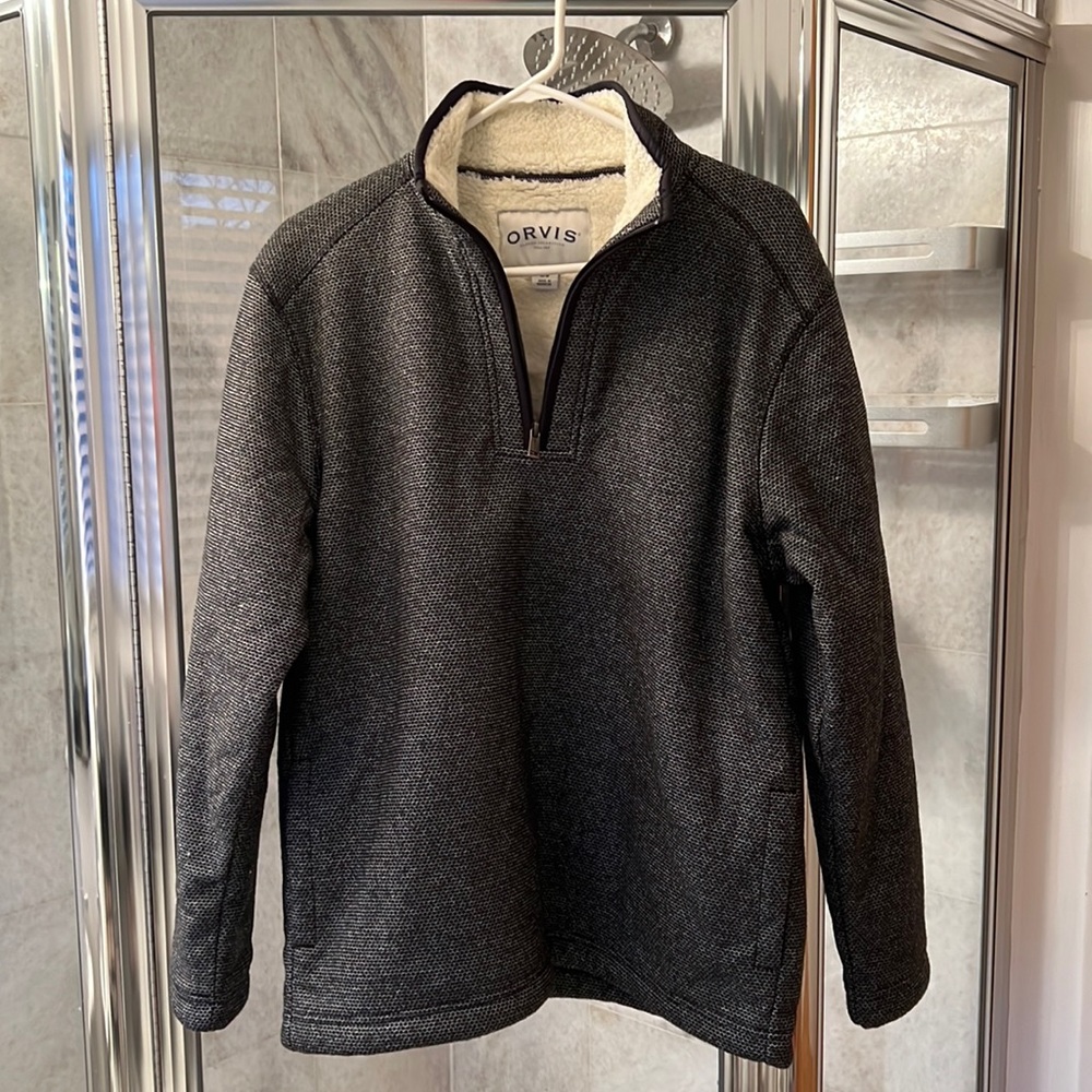 Men’s never worn Orvis sweater/ jacket quarter zip